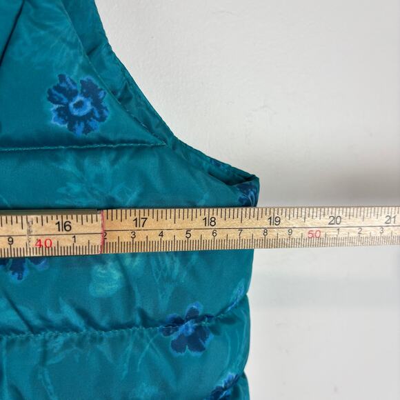 Lands’ End Blue Floral Packable Puffer Vest Women’s S — Après-Ski - Picture 7 of 8